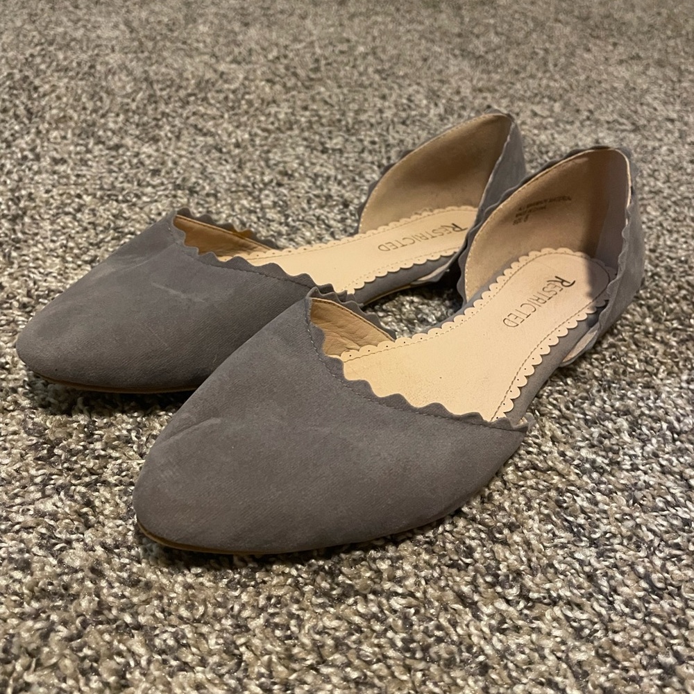 Restricted Gray Scalloped Flats with d'Orsay Design